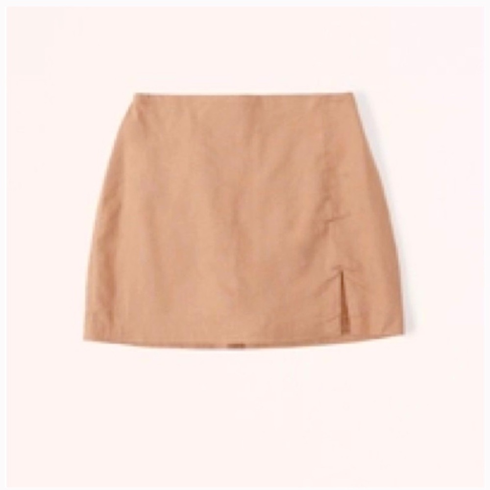 A&F tan linen- blend skort